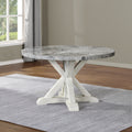 Canova Round Marble Top Table Gray Silver White Wood