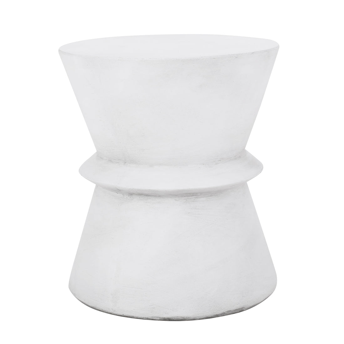 Outdoor Lightweight Concrete Side Table Antique White Magnesium Oxide