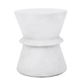 Outdoor Lightweight Concrete Side Table Antique White Magnesium Oxide