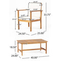2 Club Chair & Table Brown Wood