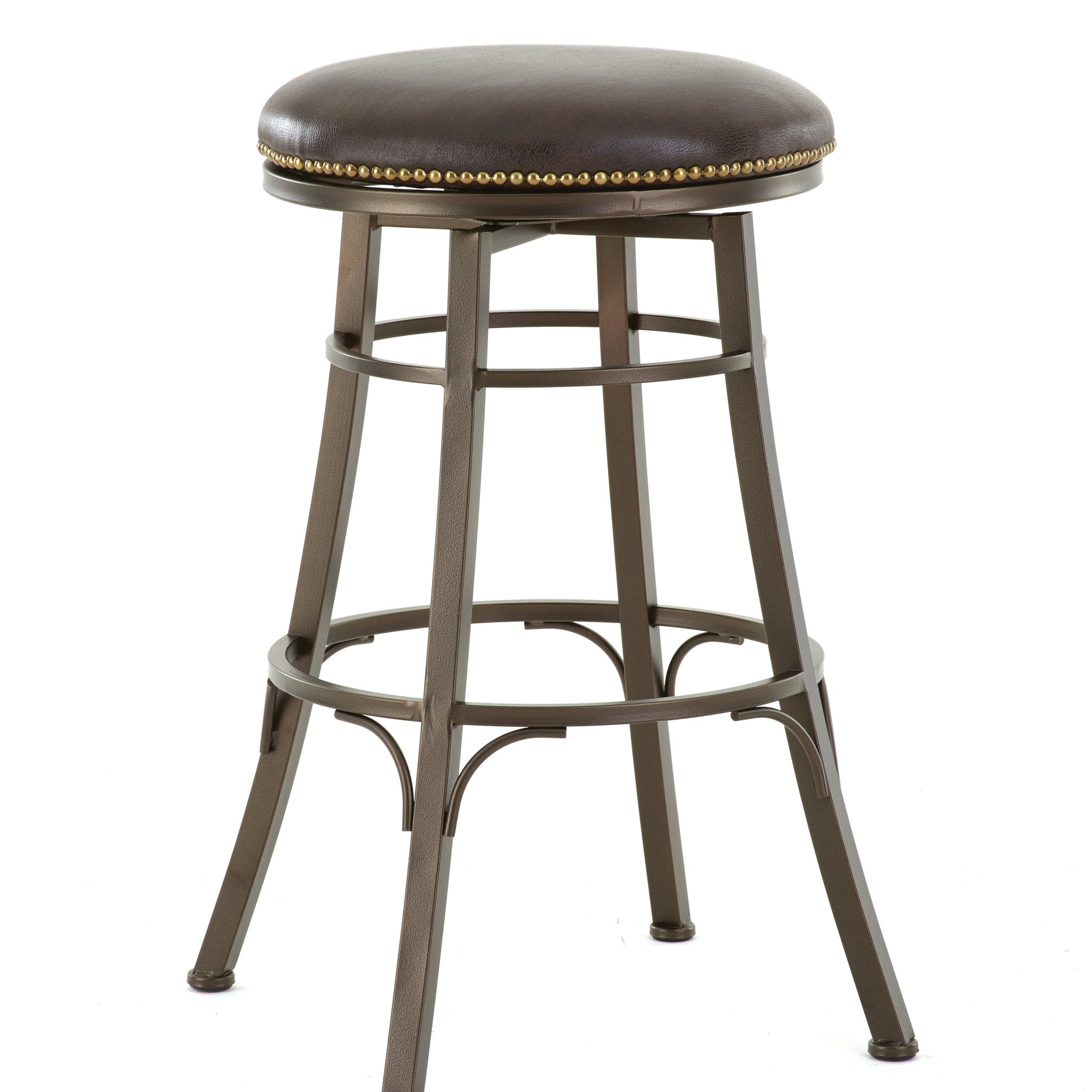 Bali Backless Swivel Bar Chair Dark Brown Dark Brown Wood