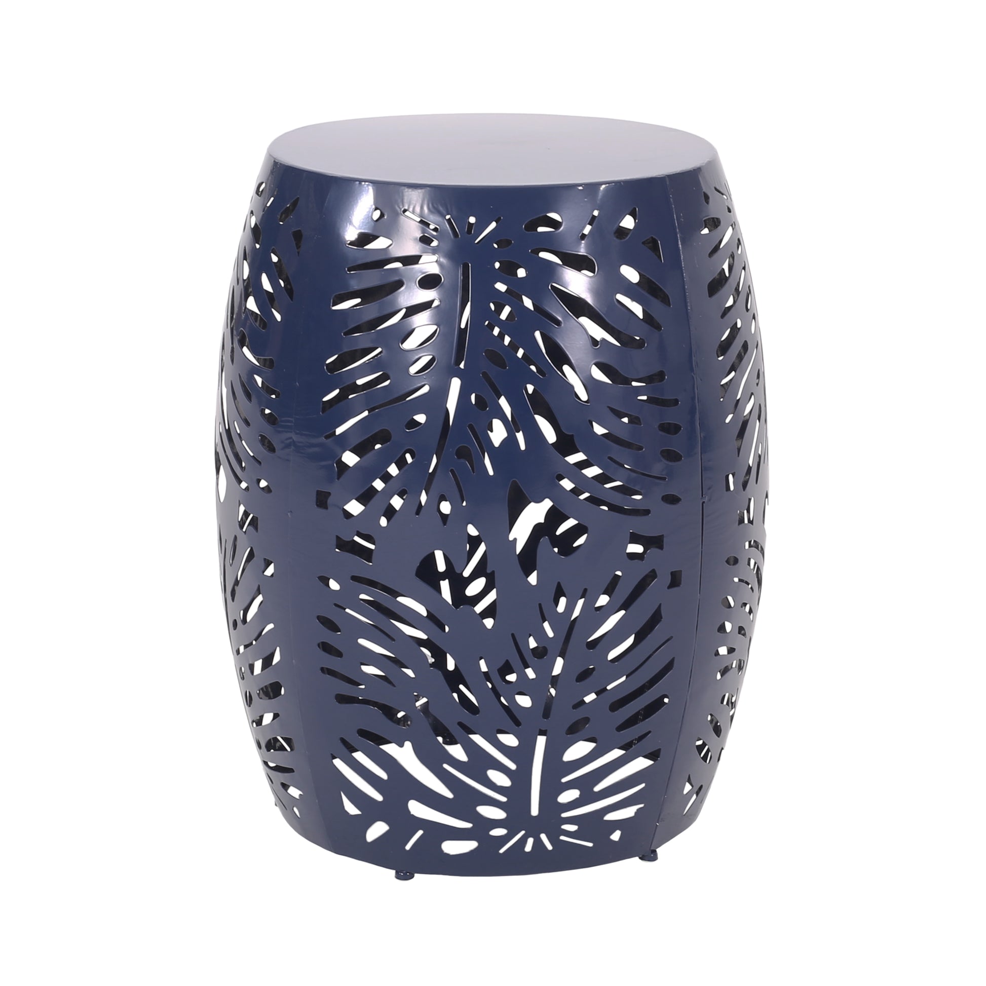 Metal End Table Large Navy Blue Iron