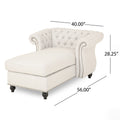Chaise Lounge Beige Fabric