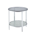 Frostine Side Table Silver Silver Metal