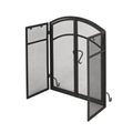 Folding Screen With Doors And 4 Pcs Tool Sets Matte Black Iron