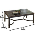 Ambrose Coffee Table Charcoal Grey Solid Wood Mdf