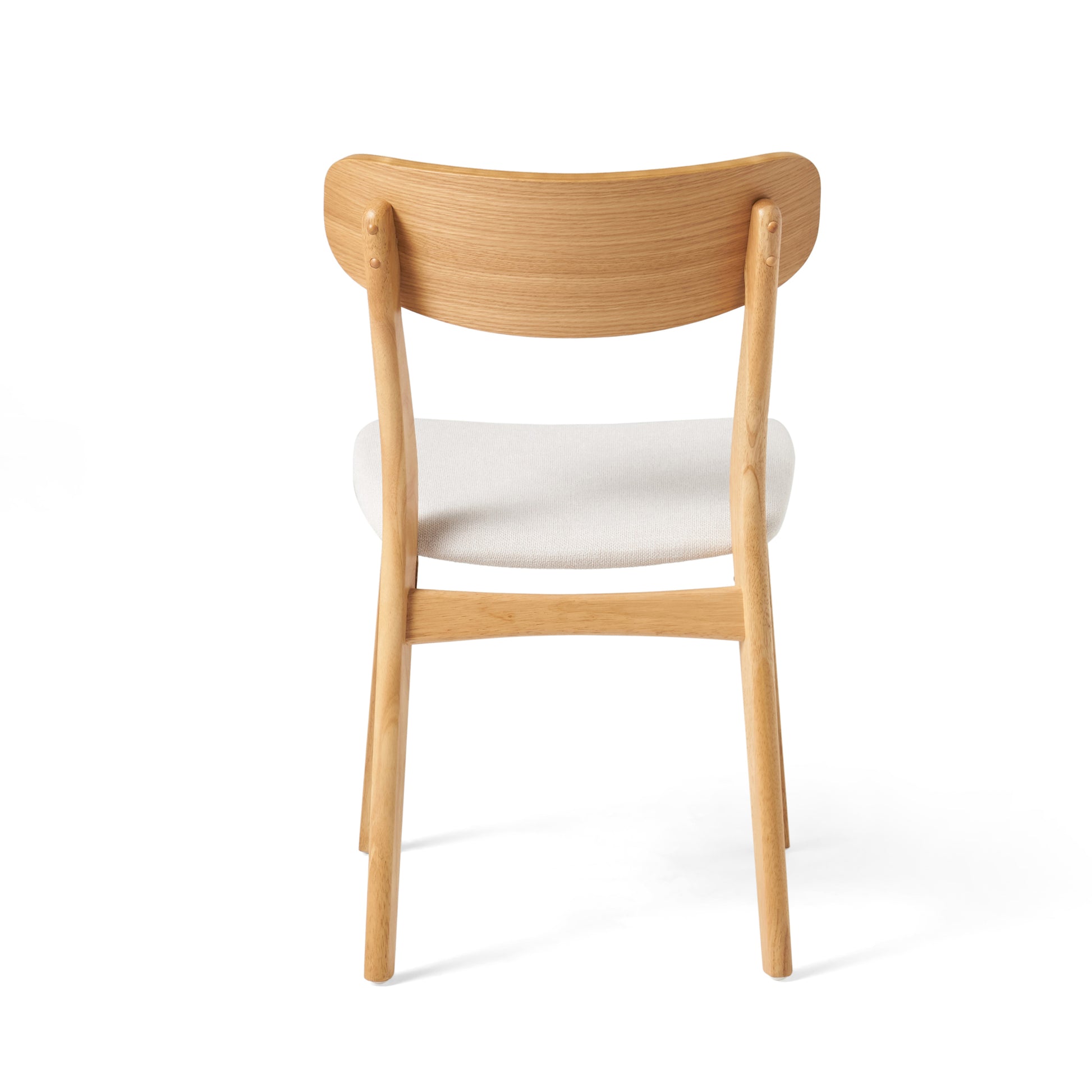 Dining Chair Set Of 2 Light Beige Fabric