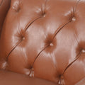 Club Chair Light Brown Pu
