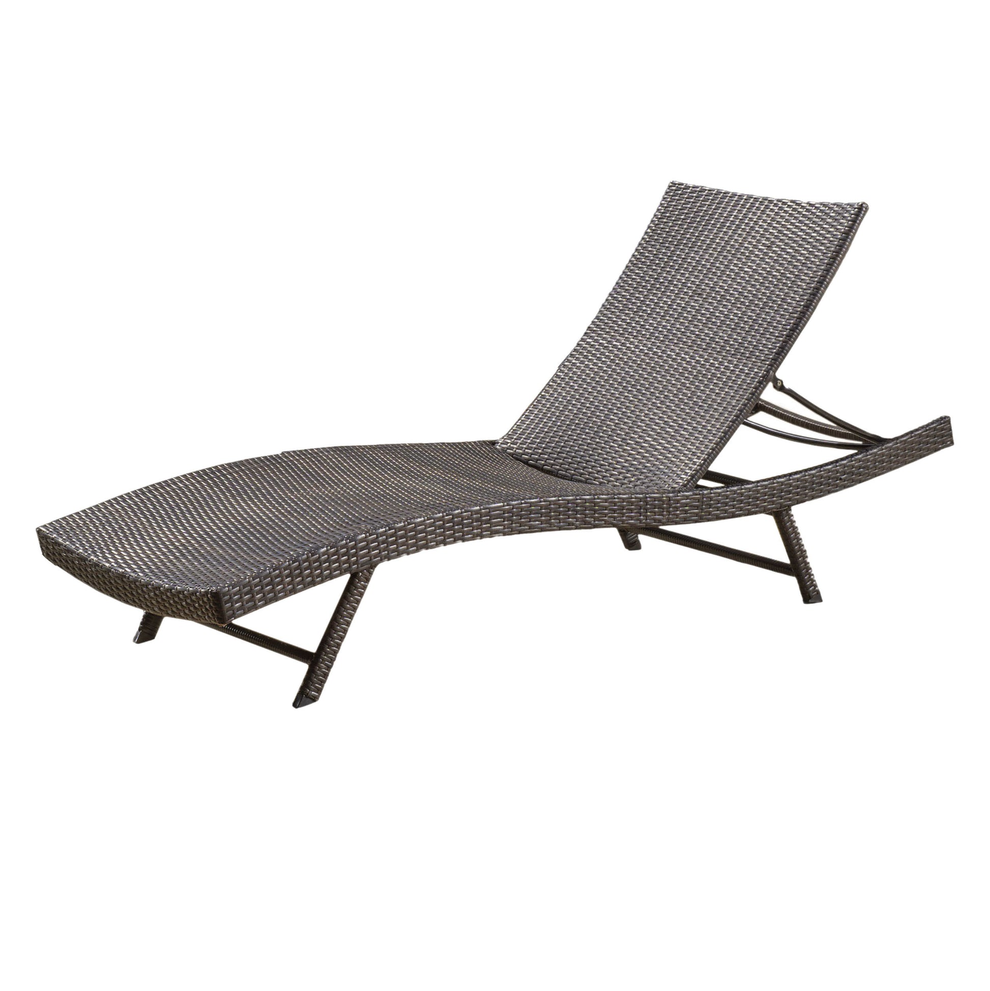 Kauai Pe Wicker Chaise Brown Multi Rattan Metal