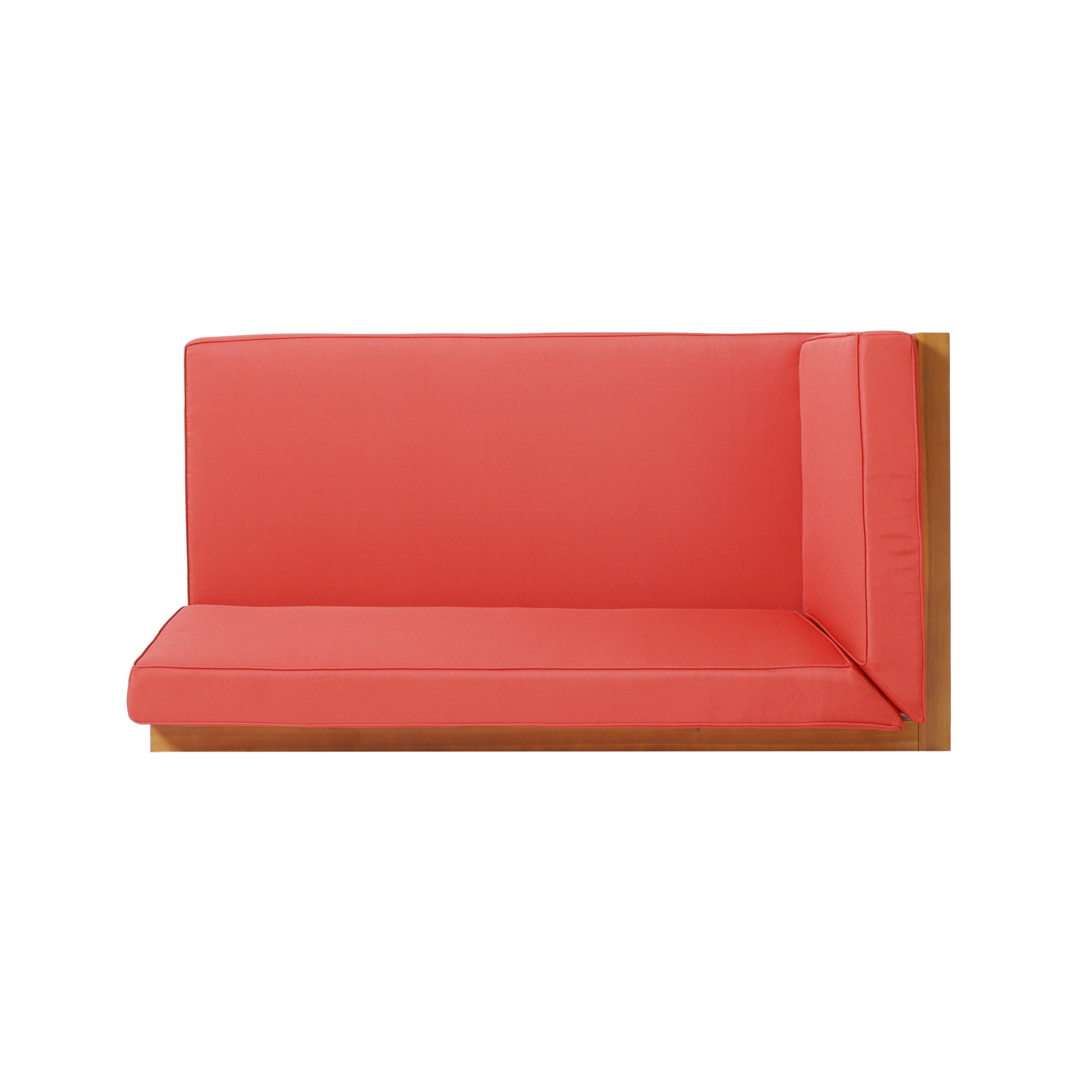 Brava X Back Corner Bench L With Coffee Table, Red Red Acacia Wood
