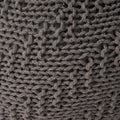 Hazel Knitted Pet Yarn 20 X 20 Round Pouf Dark Grey Pet