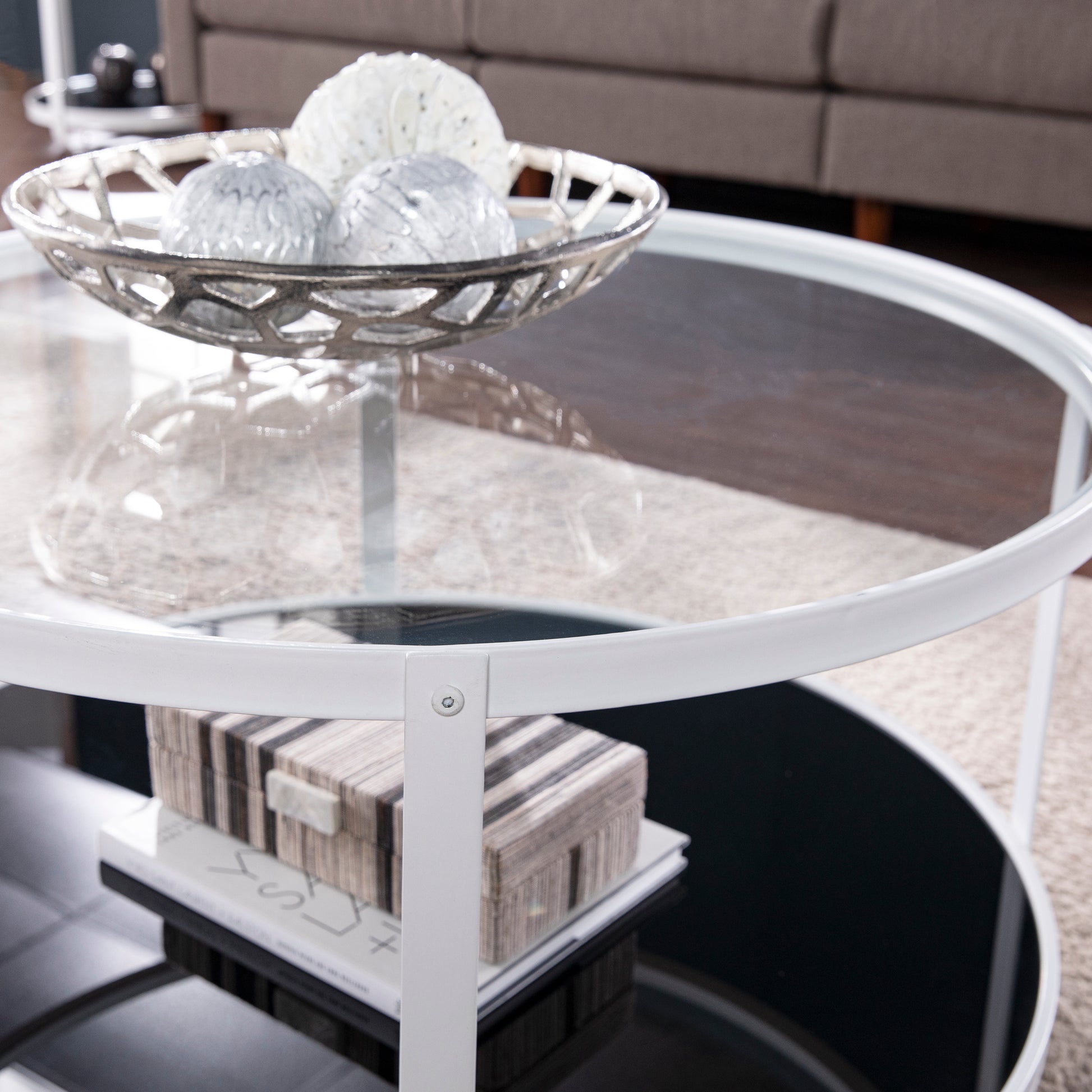 Vimmerly Glass Top Cocktail Table Black Iron