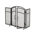 Folding Screen With Doors And 4 Pcs Tool Sets Matte Black Iron