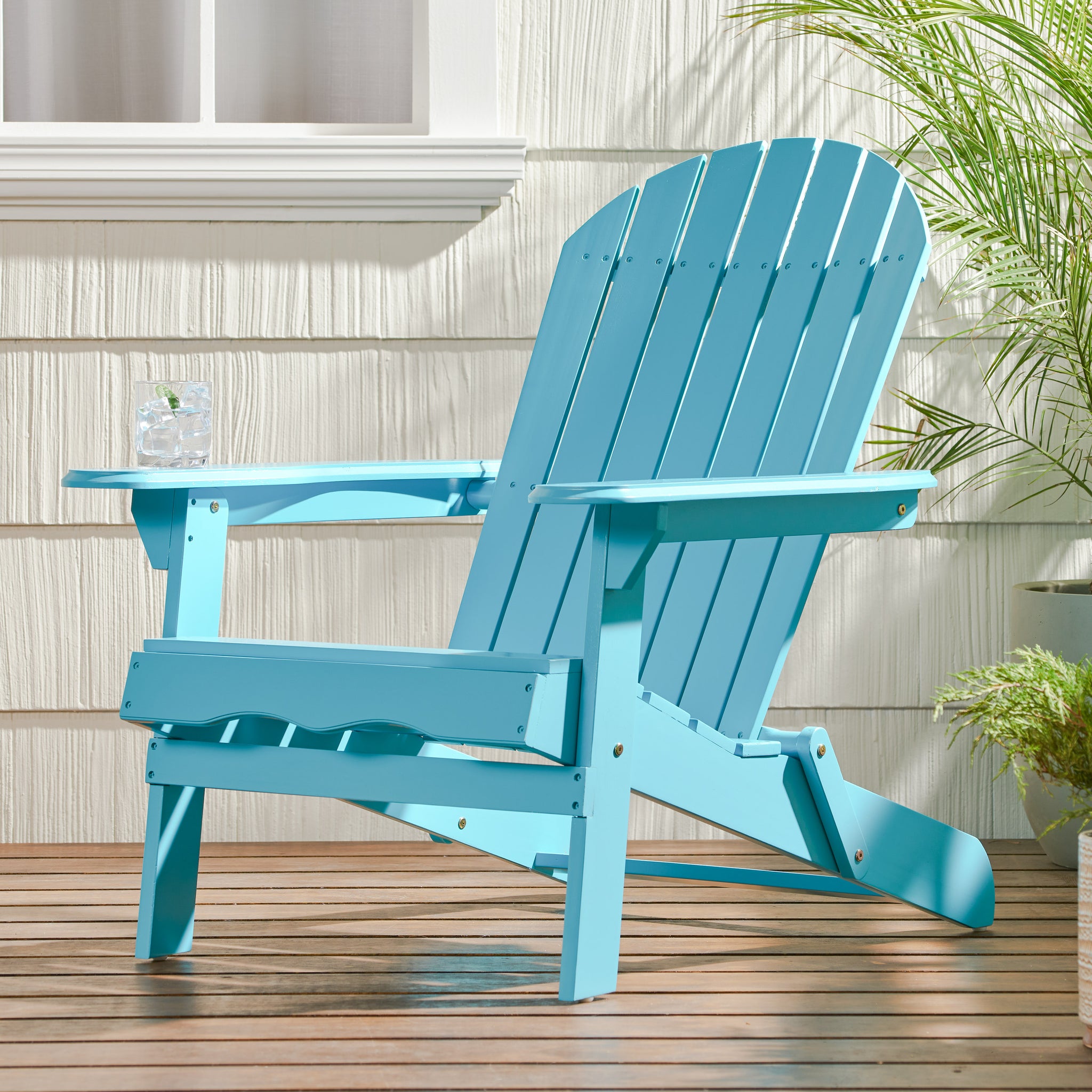 Malibu Adirondack Chair Blue Acacia Wood
