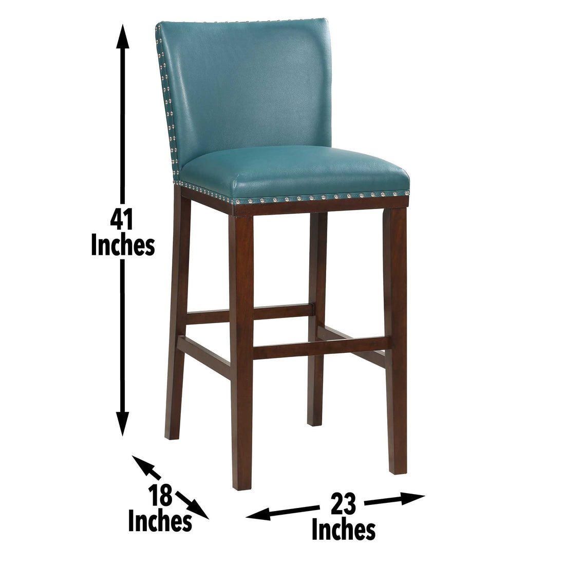 Tiffany Bar Chair Set Of 2 Peacock Light Blue Faux Leather