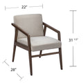 Dexby Upholstered Accent Chair Cream Solid Wood