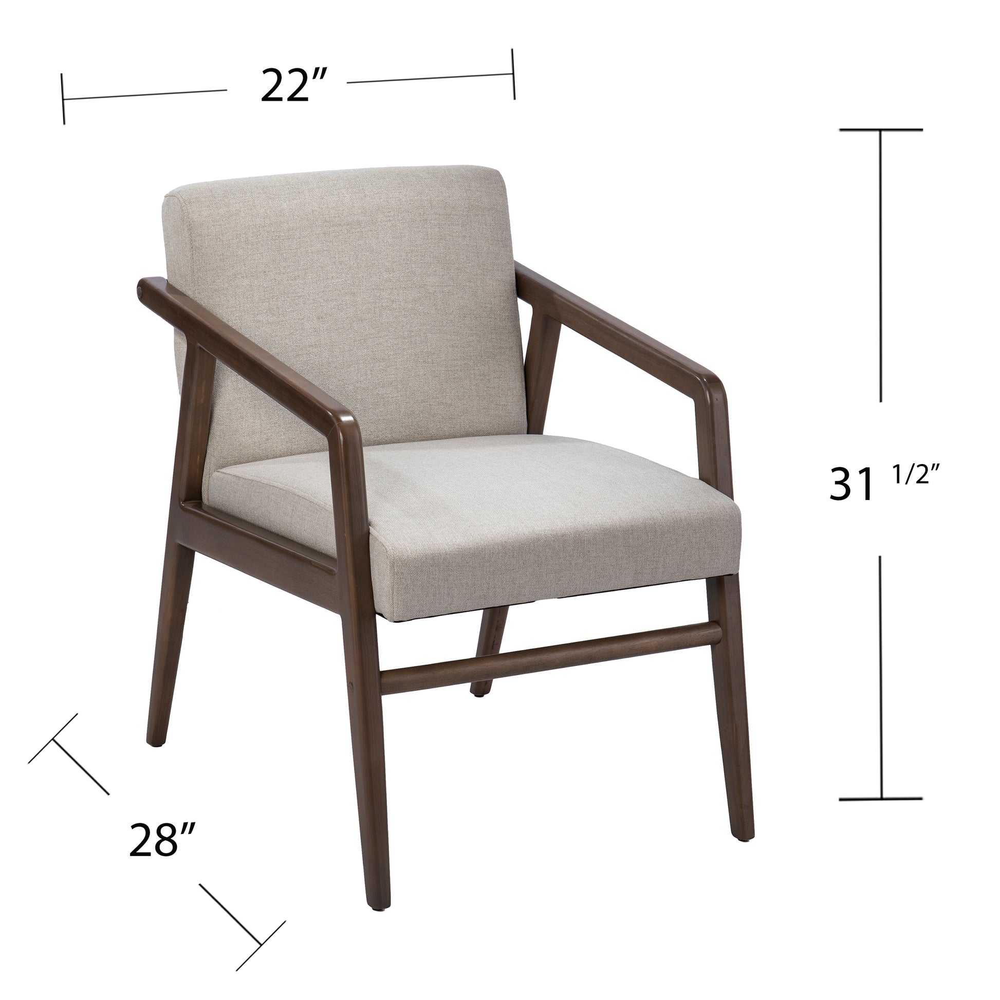 Dexby Upholstered Accent Chair Cream Solid Wood