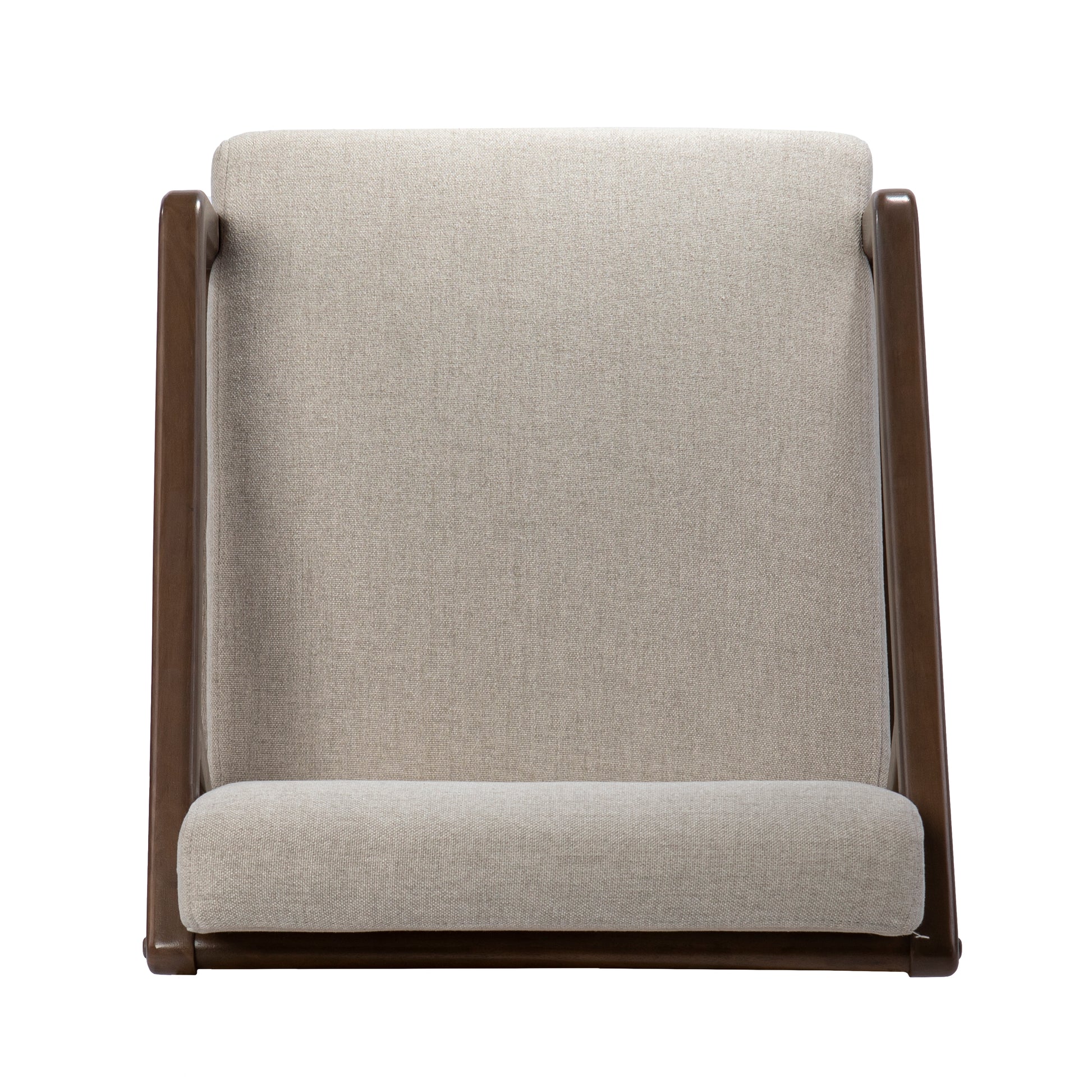 Dexby Upholstered Accent Chair Cream Solid Wood