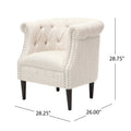 Chair Ottoman Beige Fabric