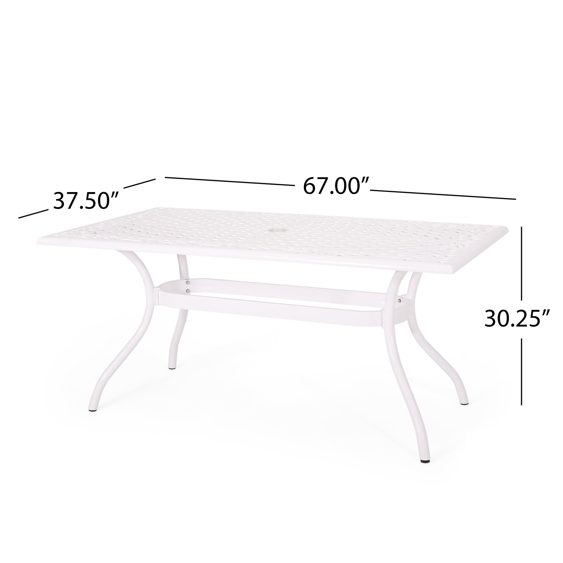 Phoenix Rectangle Table White Aluminium