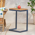 Accent Table Medium Antique Natural Nature Rectangular Wood Metal