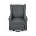 Swivel Glider Recliner Charcoal Fabric