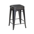 Hank Counter Stool Set Of 2 Dark Gray Dark Gray Wood