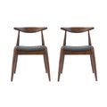 Chair Set Of 2 Charcoal Fabric