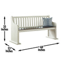 Joanna Bench With Back White White Wood