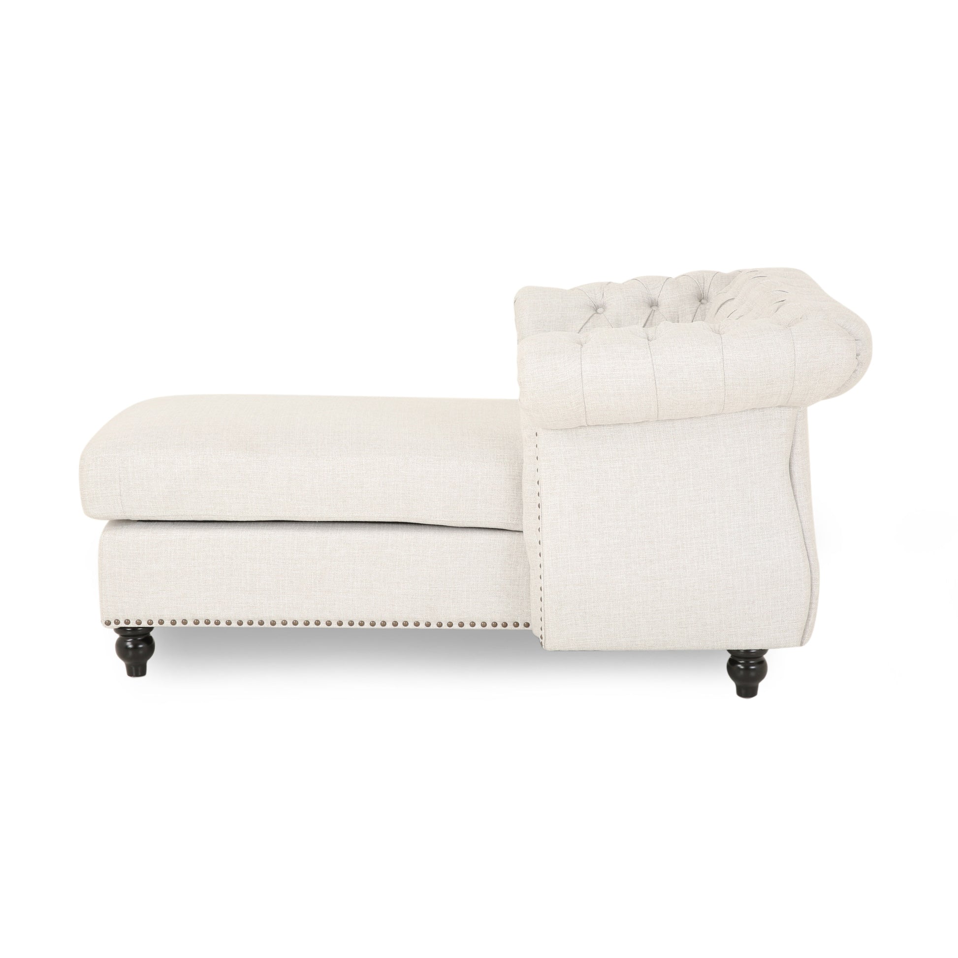 Chaise Lounge Beige Fabric