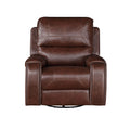 Keily Manual Motion Swivel Recliner Dark Brown Dark Brown Faux Leather
