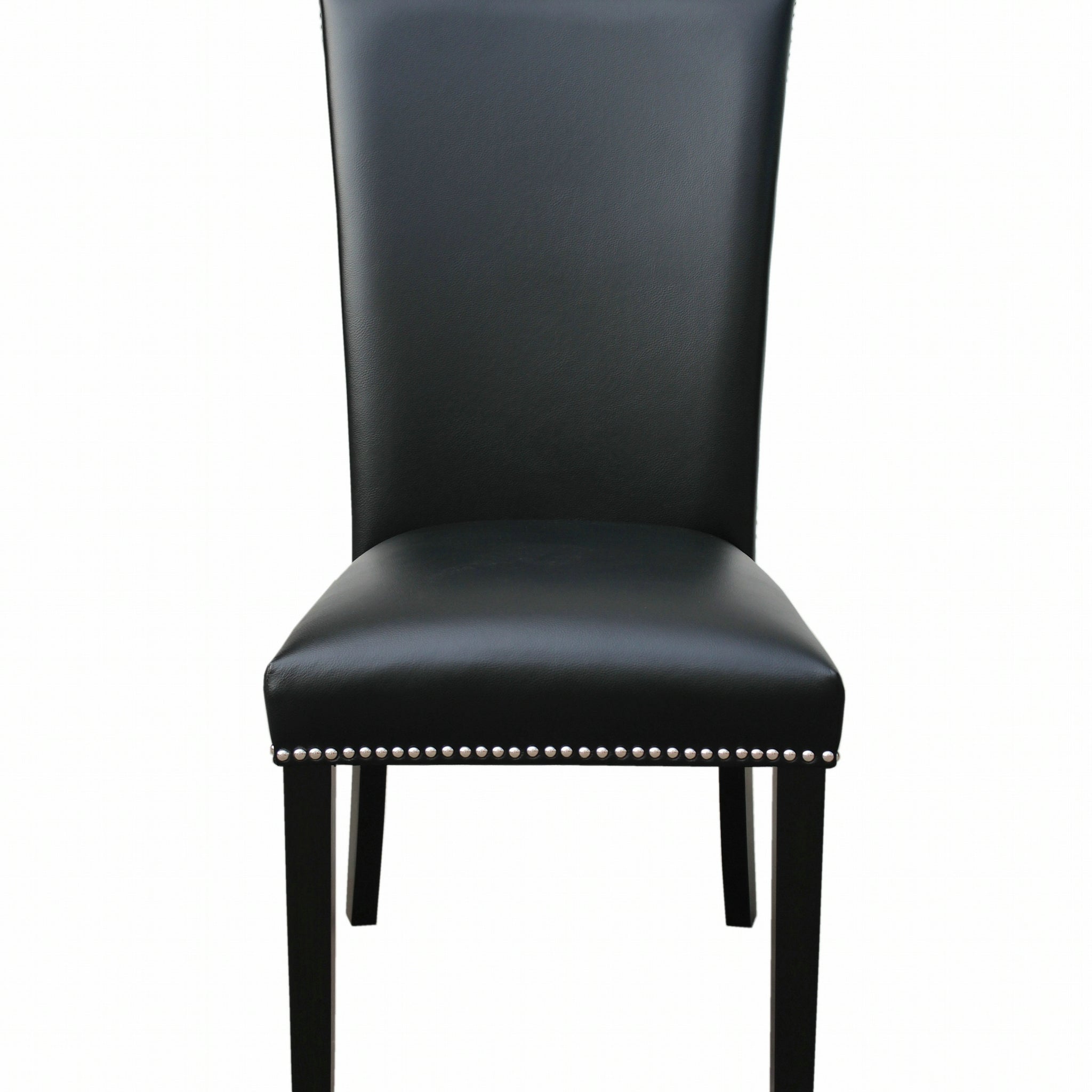 Camila Dining Chair Set Of 2 Black Black Faux Leather