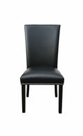 Camila Dining Chair Set Of 2 Black Black Faux Leather