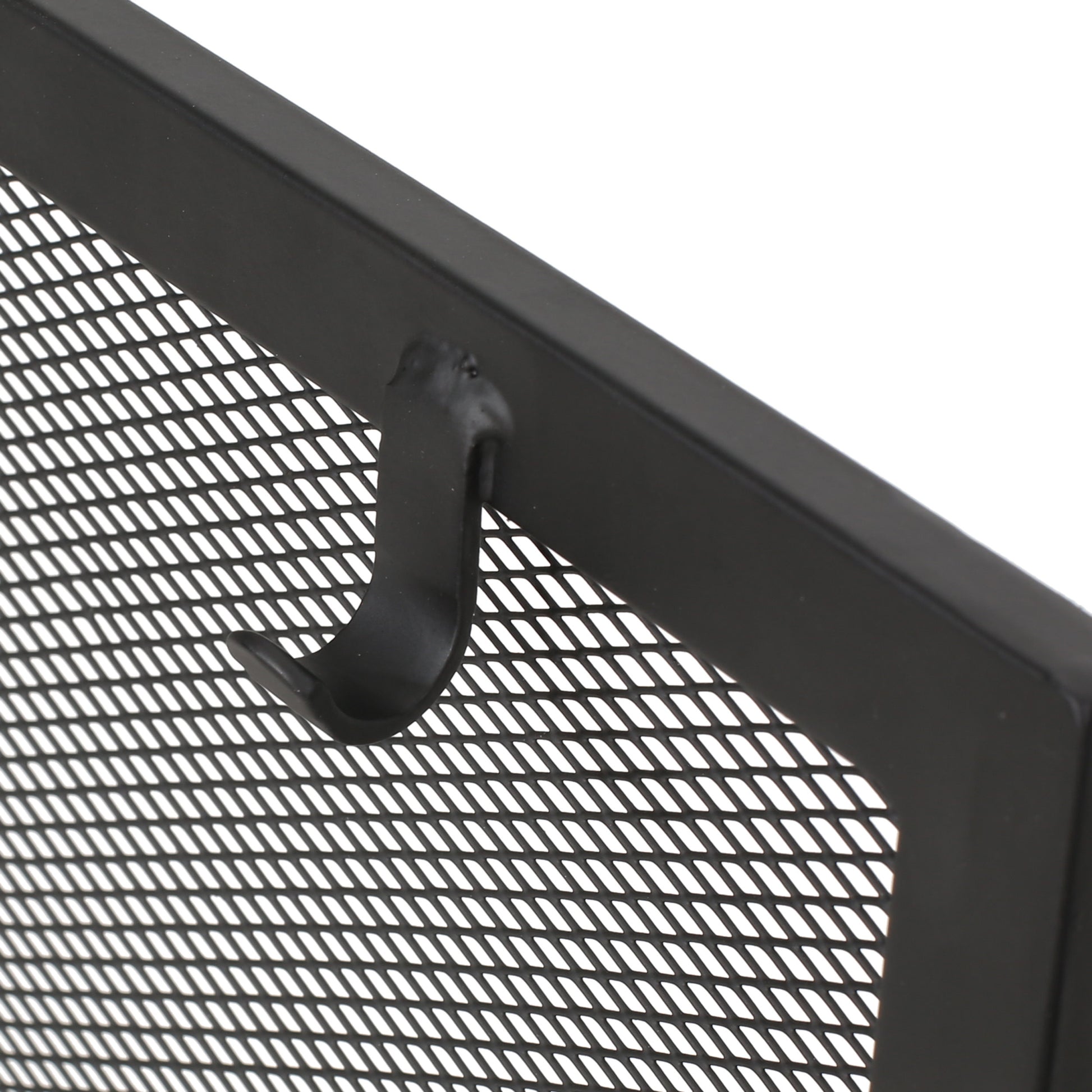 Folding Screen With Doors And 4 Pcs Tool Sets Matte Black Iron