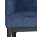 Accent Chair Navy Blue Wood Fabric