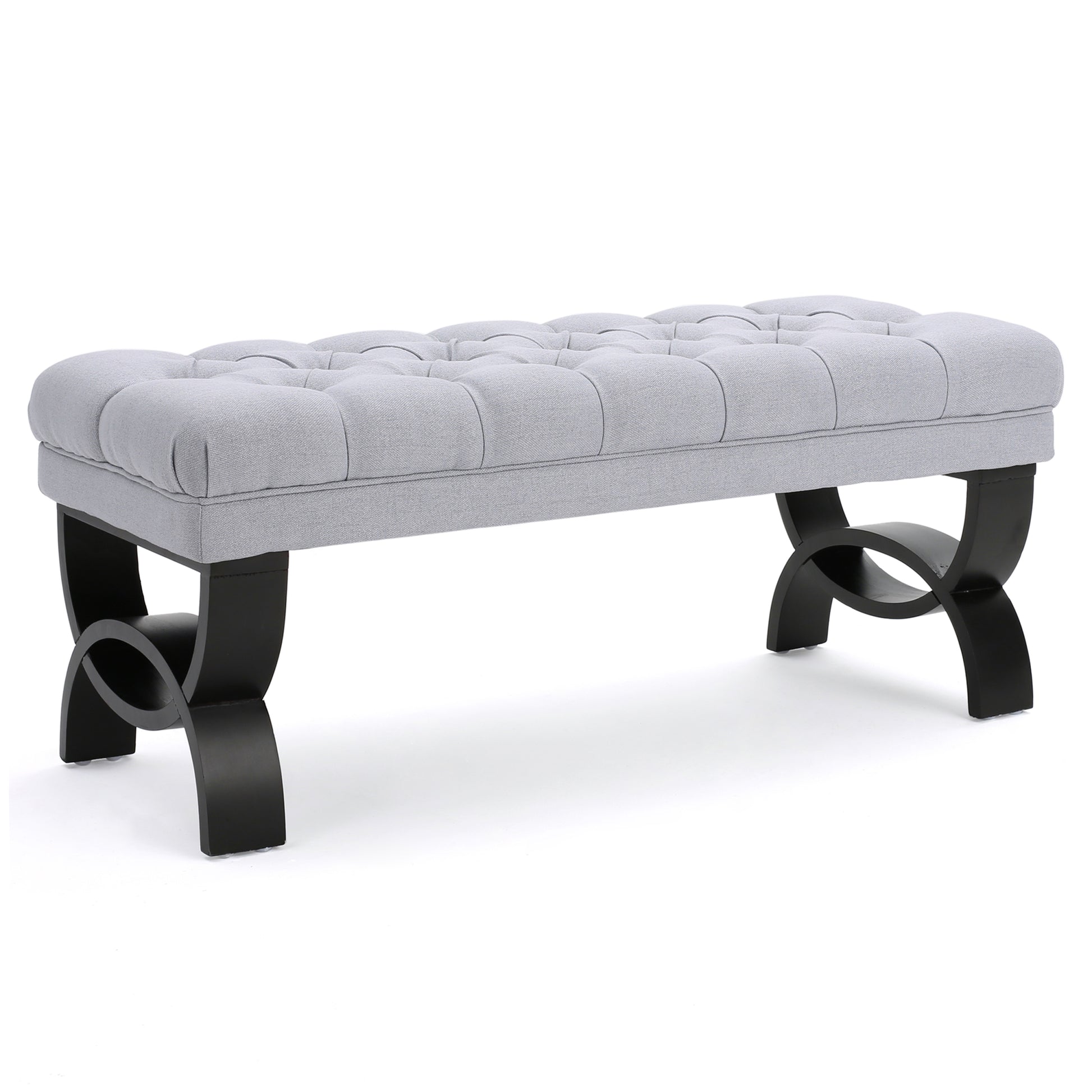 Hilton Ottoman Light Grey Fabric