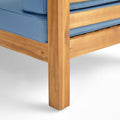 Oana Club Chair Pecan Blue Acacia Wood