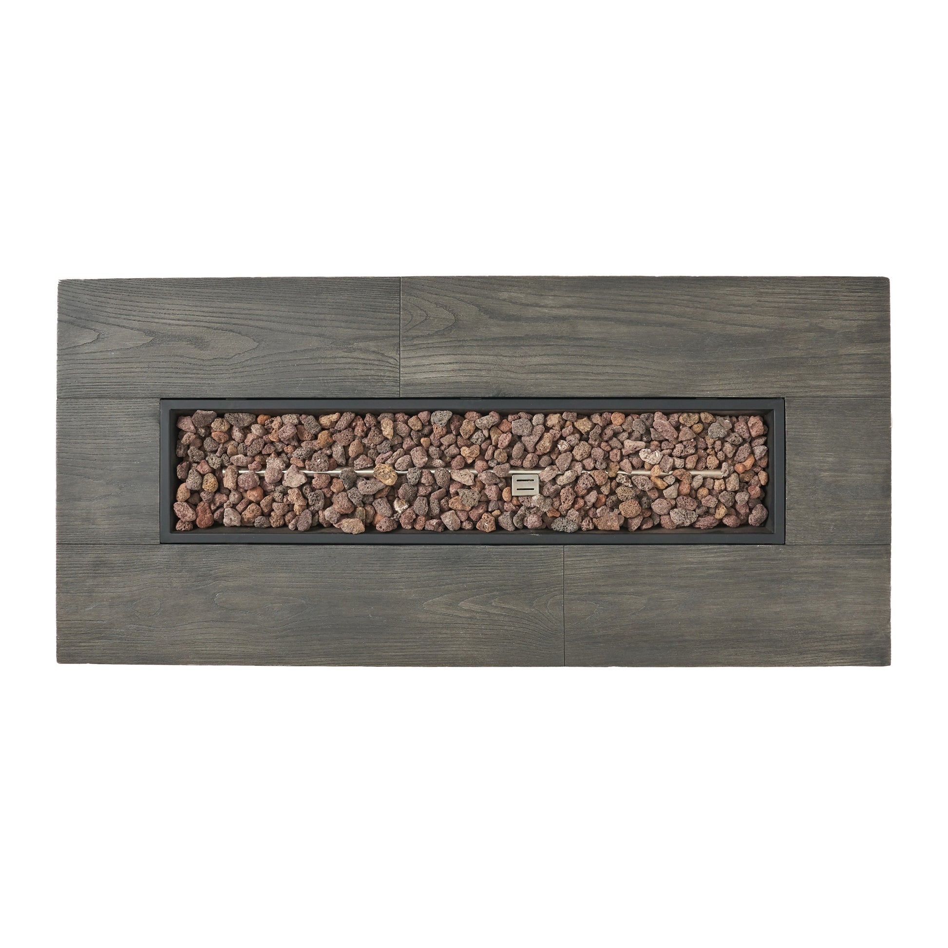 56" Outdoor 50,000 Btu Rectangular Mgo Concrete Propane Fire Pit, Grey Wood Pattern Tank Cover Not Included Gray Magnesium Oxide
