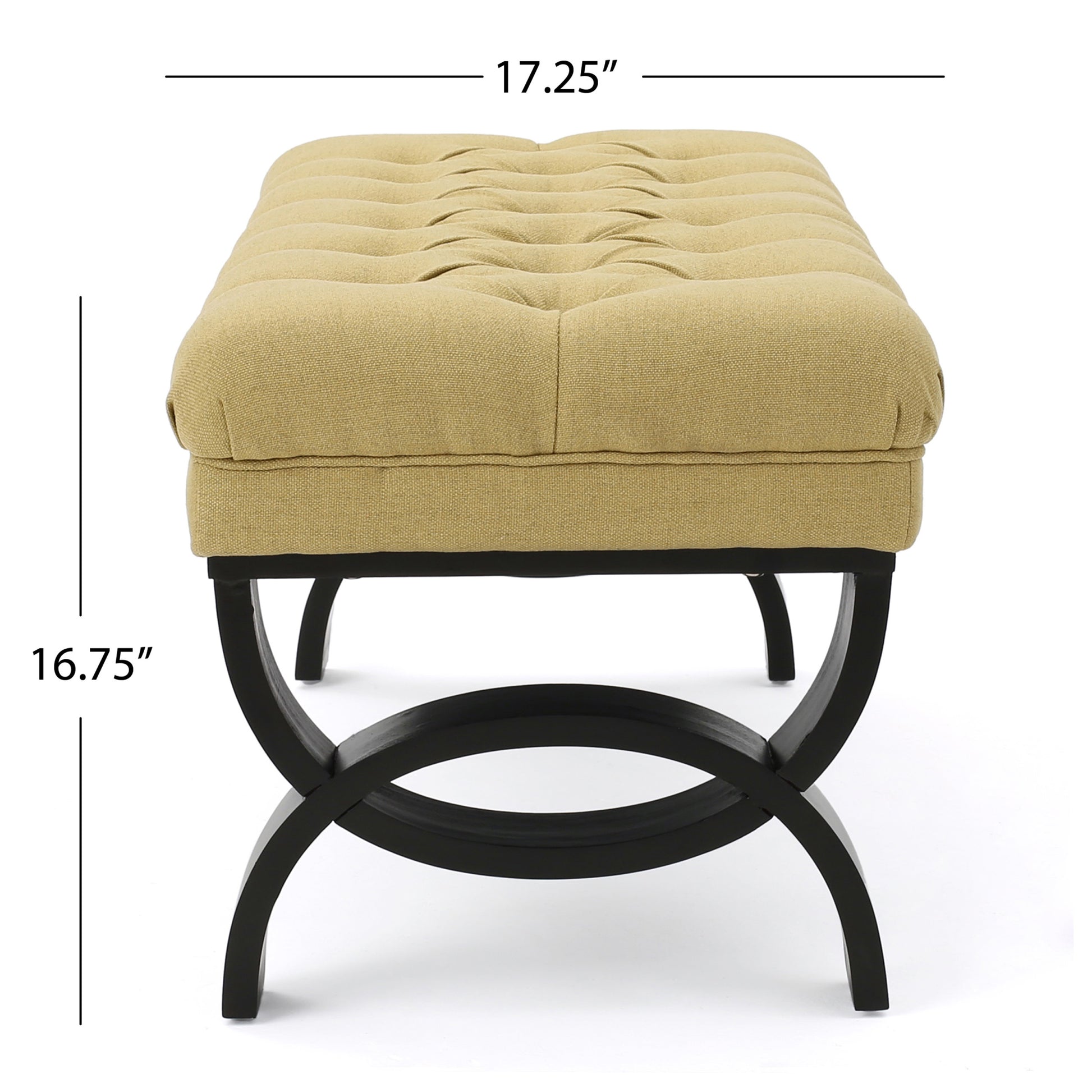 Hilton Ottoman Yellow Fabric