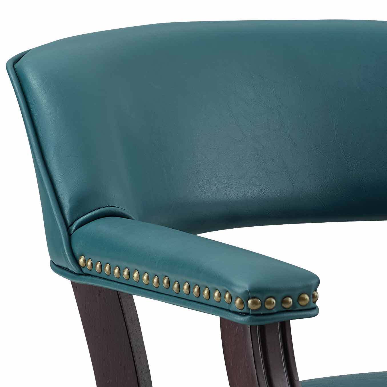 Tournament Arm Chair With Casters Blue Light Blue Wood