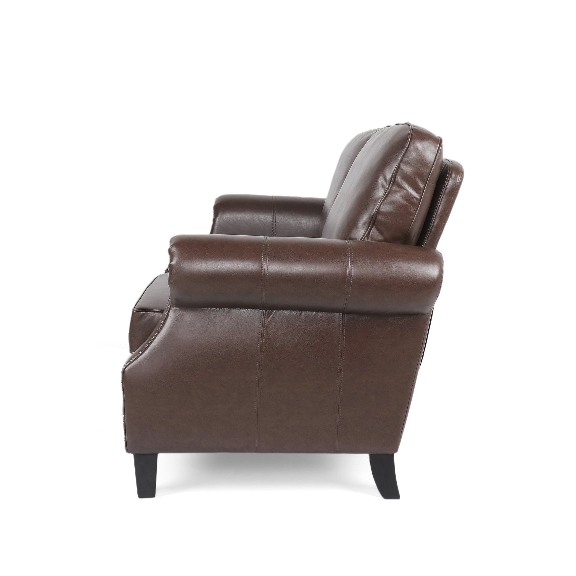 Seat Dark Brown Solid Wood Mdf