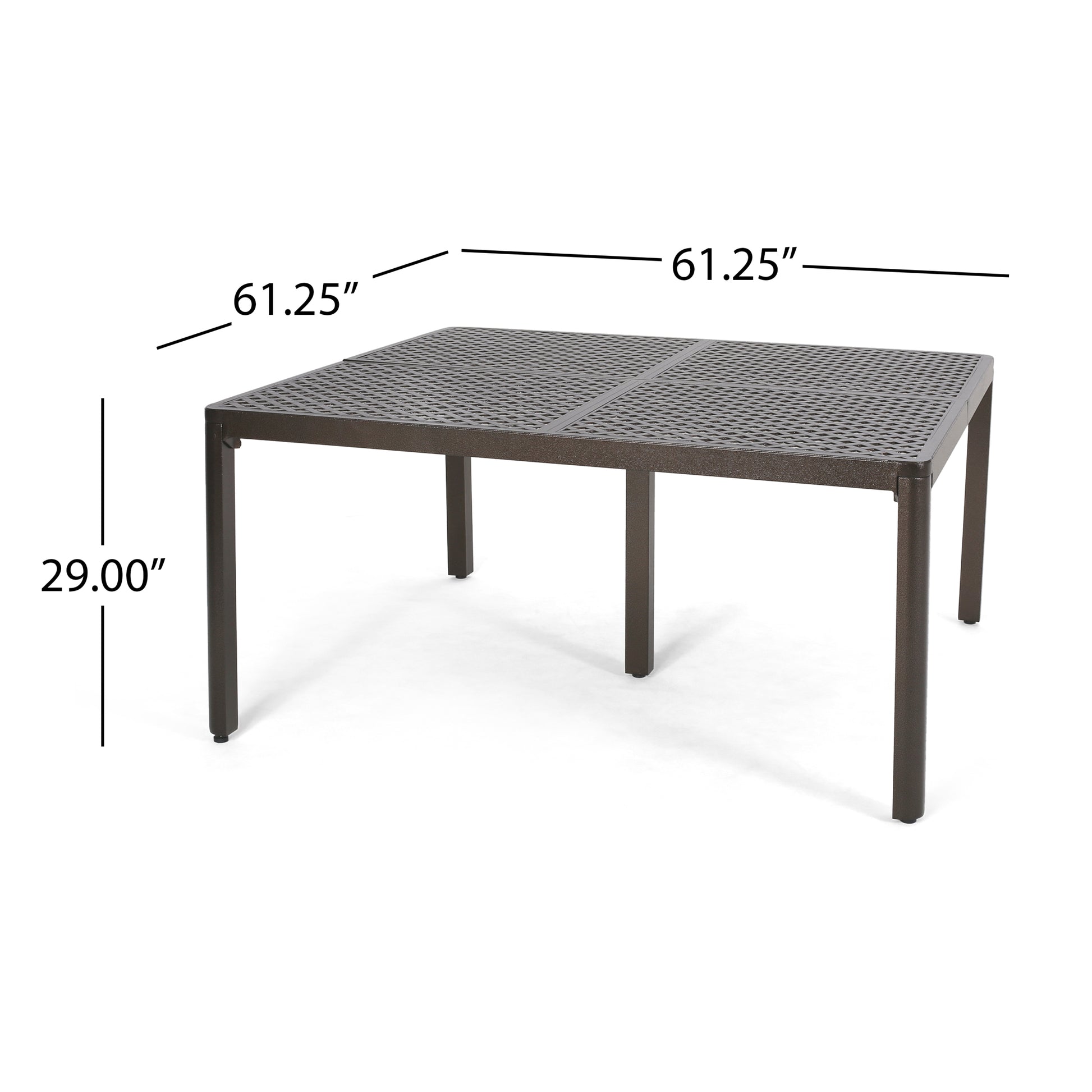 Outdoor Modern Aluminum Dining Table With Woven Accents, Gloss Black Red Aluminium