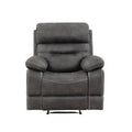 Rudger Manual Recliner Chair Gray Dark Gray Wood