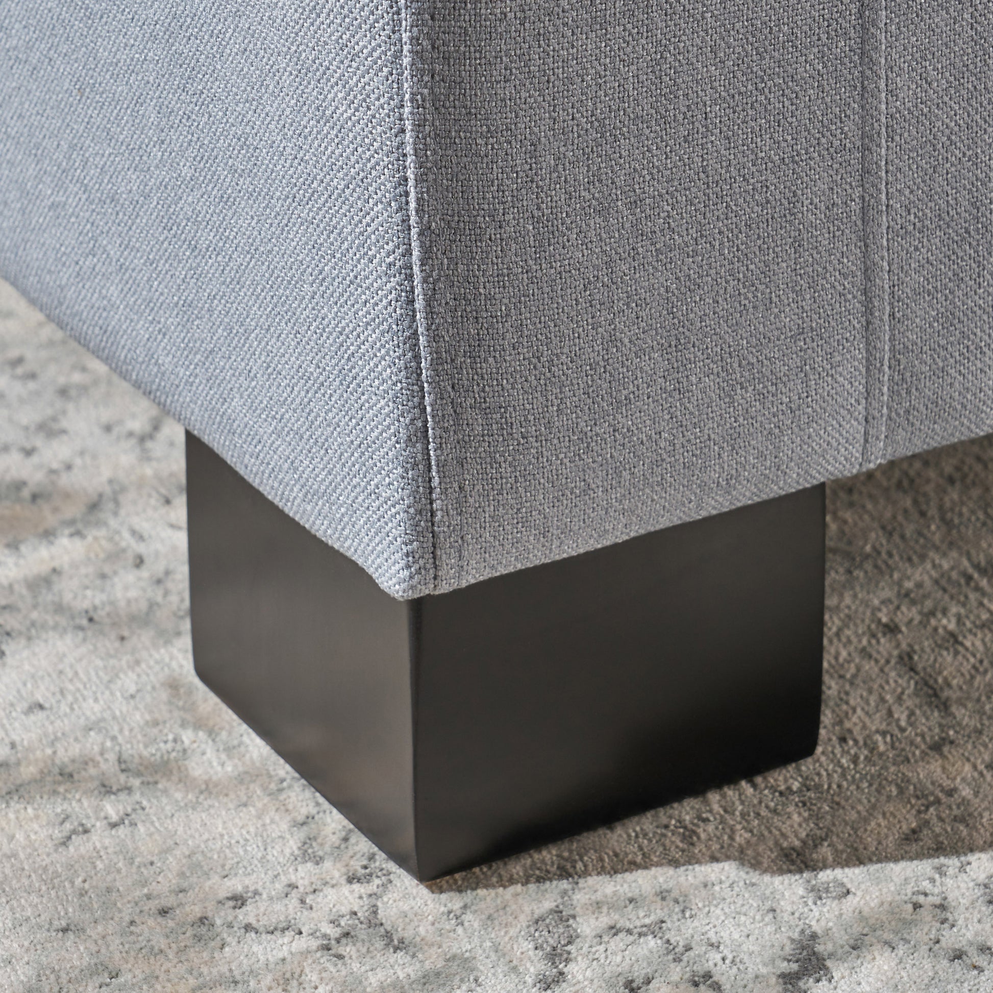 Guernsey Ottoman Light Grey Fabric