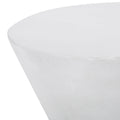 Outdoor Lightweight Concrete Side Table Antique White Magnesium Oxide