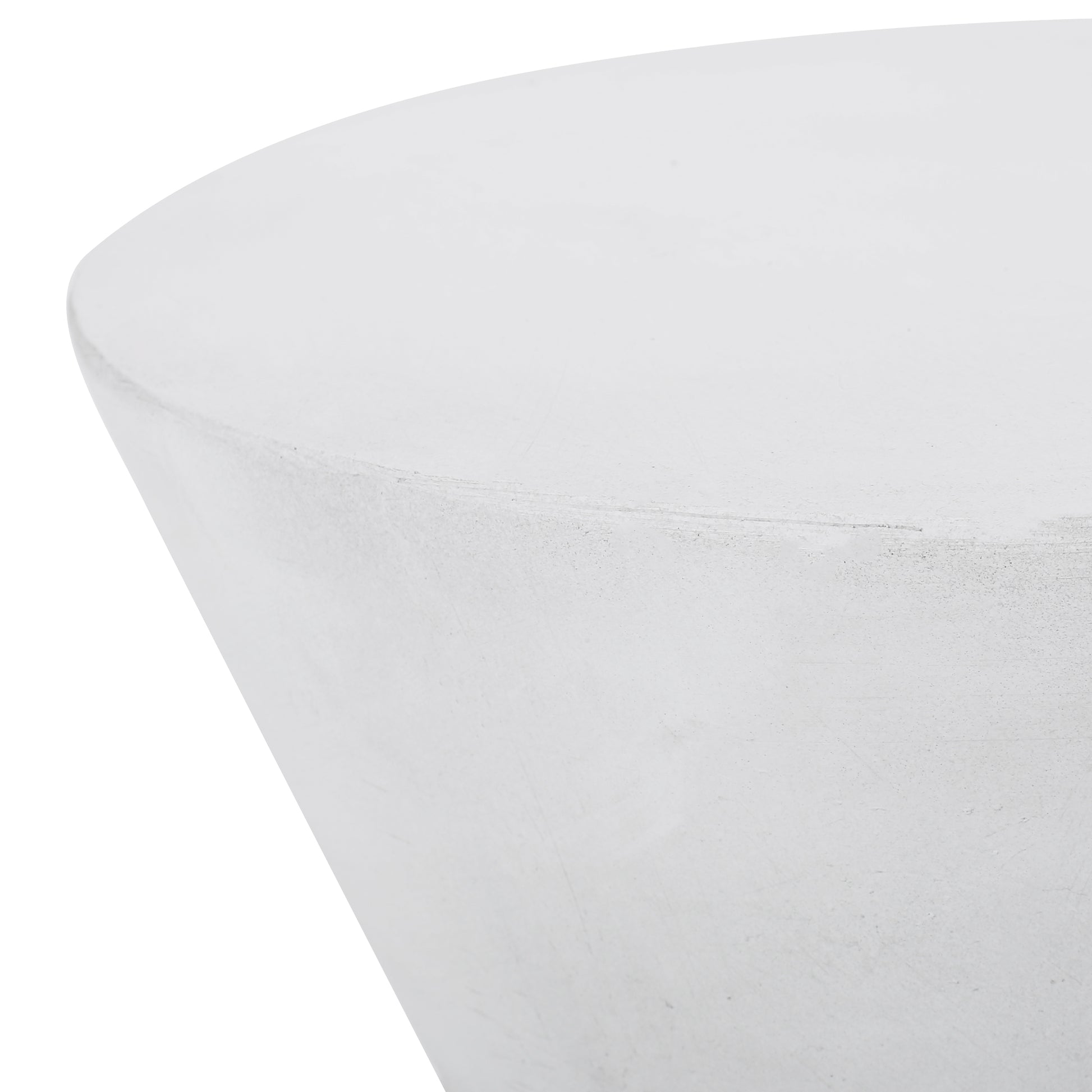 Outdoor Lightweight Concrete Side Table Antique White Magnesium Oxide