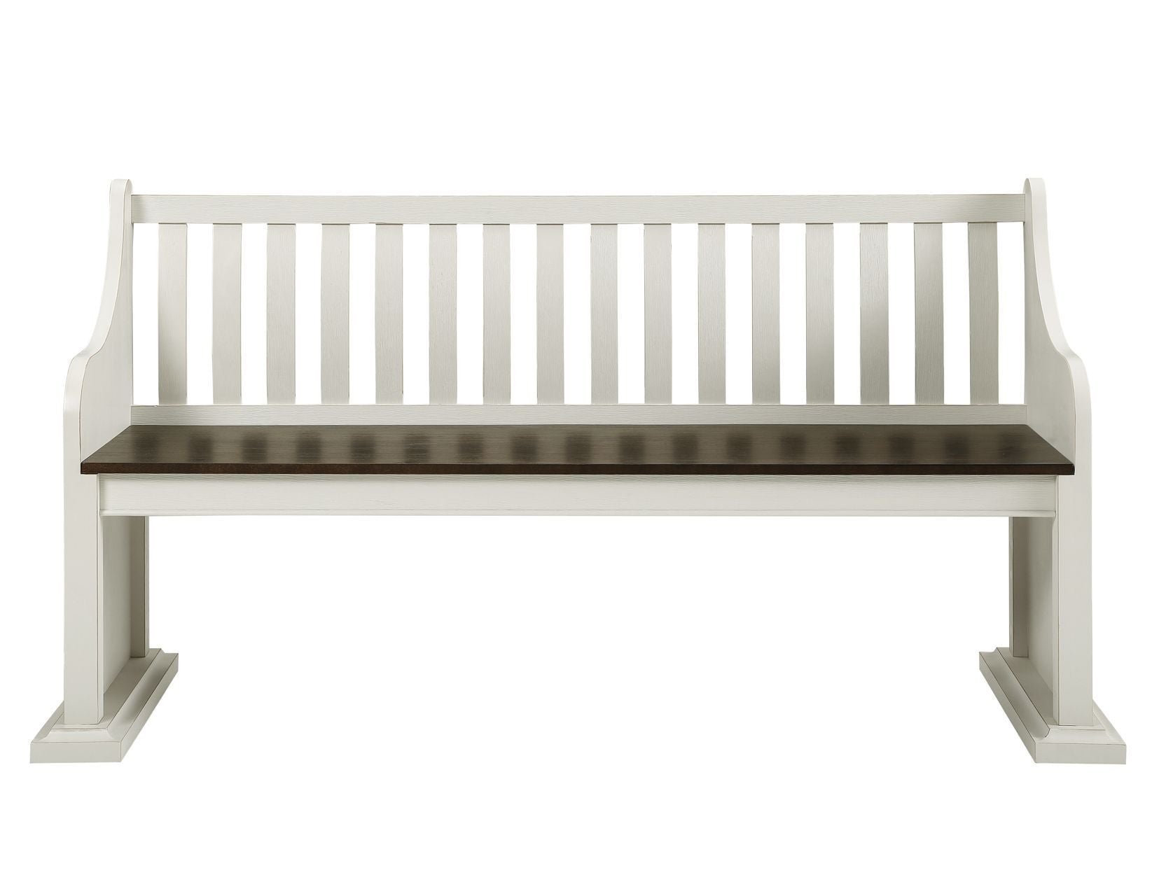Joanna Bench With Back White White Wood