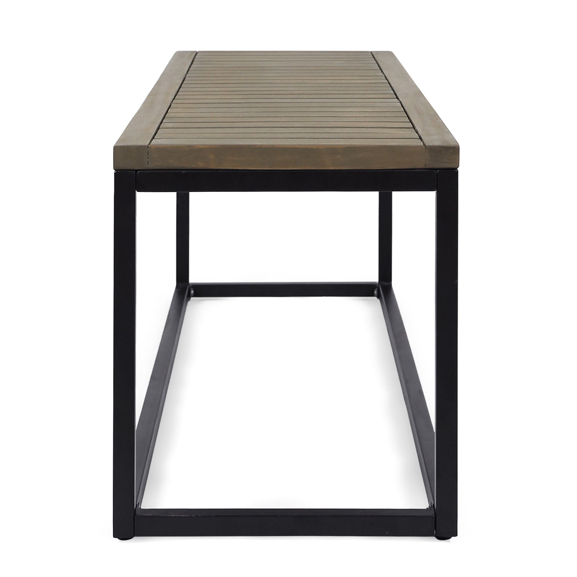 Jeco Industrial Wood And Metal Bench Grey Acacia Wood