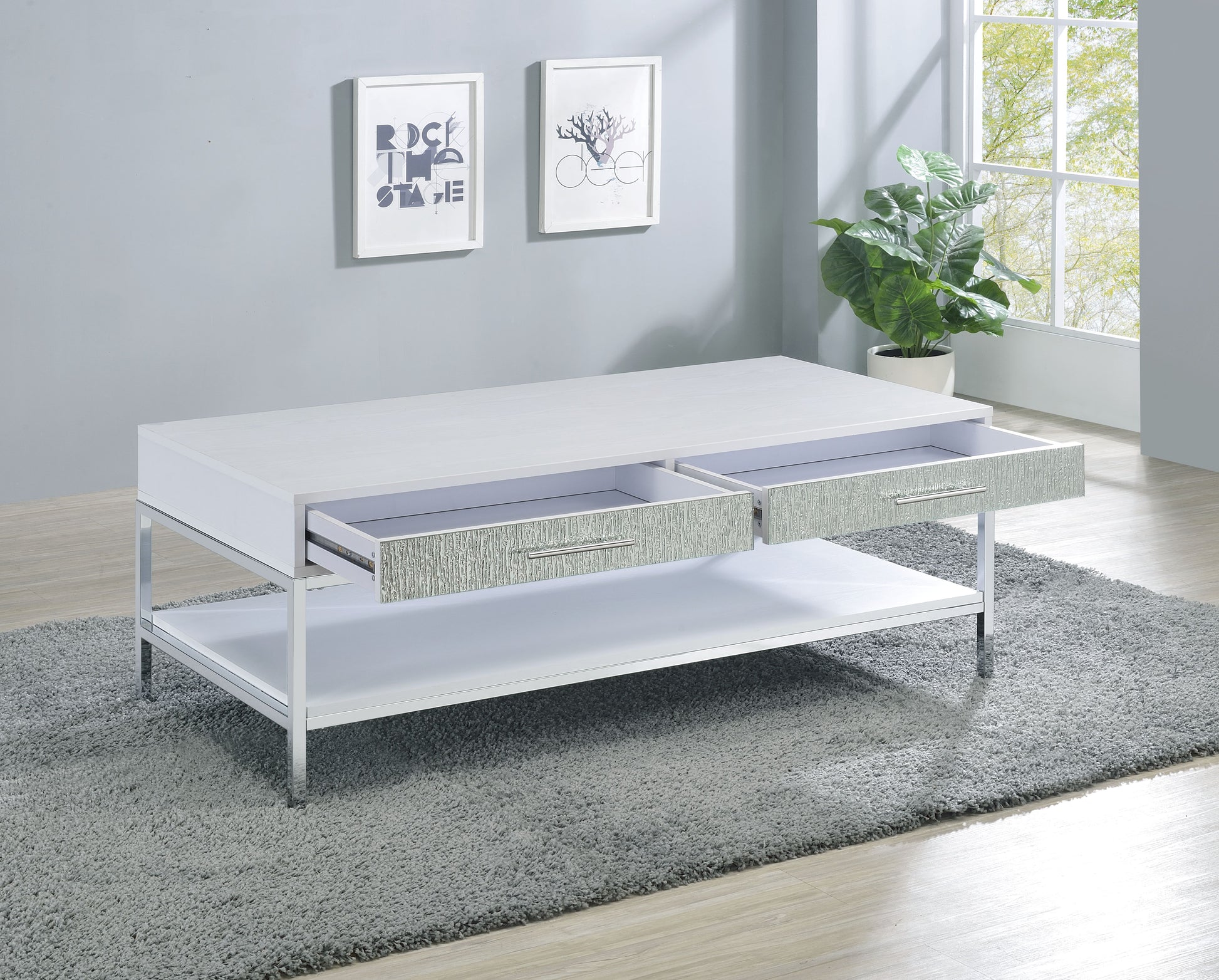 Mirage Coffee Table White White Wood
