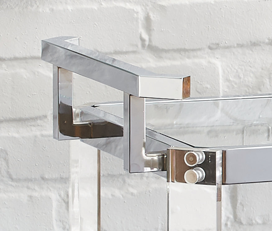 Aerin Server Cart Silver Silver Iron